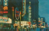 Montréal éclairée la nuit (vers 1952).